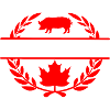 Canada maple leaf pig laurel wreath