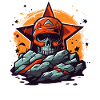 Rocks and a Star Skull