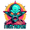 An angry green alien