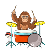 Bigfoot Playing Drums