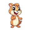Chipmunk Cartoon Kawaii Aquarelle Illustration