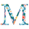 Personalisierbar Monogramm M Blumenmuster