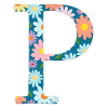 Personalisierbar Monogramm P Blumenmuster