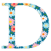 Personalisierbar Monogramm D Blumenmuster