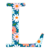 Personalisierbar Monogramm L Blumenmuster