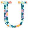 Personalisierbar Monogramm U Blumenmuster