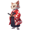 Asia Cat Japanese Samurai Samurai