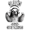 Sloth with headphones