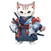 Asia Cat Japanese Samurai Samurai