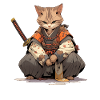 Asia Cat Japanese Samurai Samurai