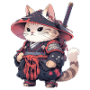 Asia Cat Japanese Samurai Samurai