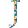 Personalisierbar Monogramm J Blumenmuster