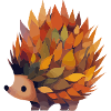 Herbstlicher Igel aus Blättern