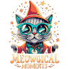 Meowgical Moments Whimsical Wizard Cat