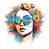 Bunte Blumenfrau