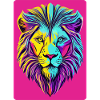 Funky and Psychedelic Lion's Face