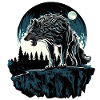 Majestic Wolf Under Moonlight