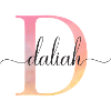 D | Monogramme | Nom | DaliahAquarelle