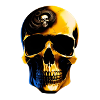 Golden Skull with Snake