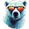 Cooler Eisbär mit Sonnenbrille