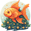 Weihnachtsbaum mit Goldfischen