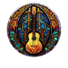 Stained Glass Art - Funny Holy Guitar Design