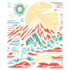 Japanese mountain scenery and temples