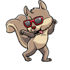 Tänzelndes Eichhörnchen Mit Sonnenbrille Nagetier