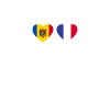 Moldova France Heartbeat Flag Moldovan