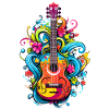 Bunte Ukulele mit Blumen