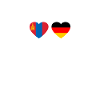 Mongolie Allemagne Heartbeat Flag Mongolis