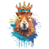 Capybara with crown capybara