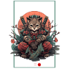 Asia Cat Japanese Samurai Samurai