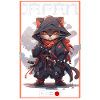 Asia Cat Japanese Samurai Samurai