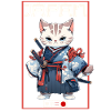 Asia Cat Japanese Samurai Samurai