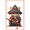Asia Cat Japanese Samurai Samurai