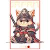 Asia Cat Japanese Samurai Samurai