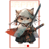 Asia Cat Japanese Samurai Samurai