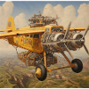 Steampunk Wolkenbomber Flugzeugkunst