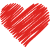 Red Sketch Heart Motif