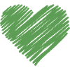 Green sketch heart
