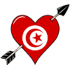 Tunisie drapeau coeur amoureux