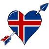 Iceland flag heart in love