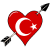 Türkiye drapeau coeur amoureux