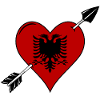 Albanie drapeau coeur amoureux
