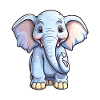 Elephant Cartoon Kawaii Aquarelle Illustration