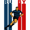 Rugby player on a tricolour background