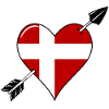 Denmark flag heart in love