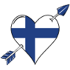 Finlande drapeau coeur amoureux