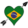 Brésil drapeau coeur amoureux